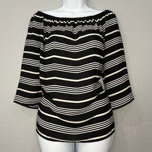 Black and white striped blouse